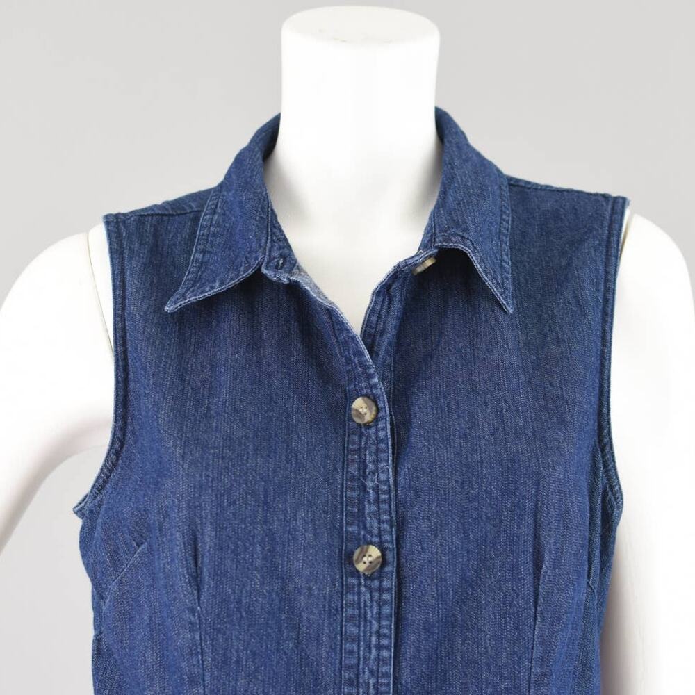 Vintage Basic Editions Button Down Jean Dress Wom… - image 2